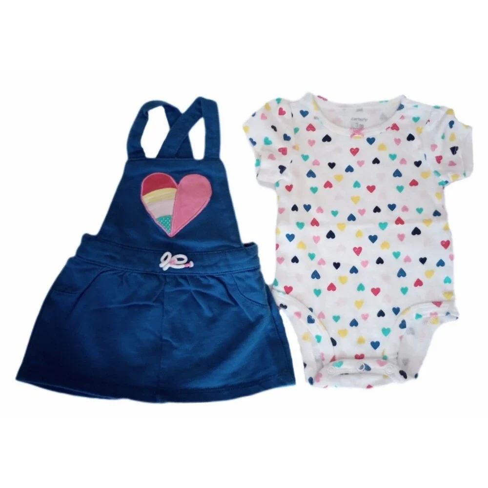 Carter's 2pc Overall Skirt/Bodysuit Outfit sz 3M Girls
